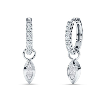 Marquise Drop Dangle Hoop Earring Cubic Zirconia 925 Sterling Silver Wholesale